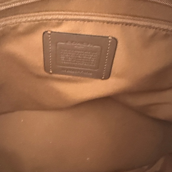 Coach Beige and Tan Signature Tote Bag Shoulder Purse - Picture 8 of 13